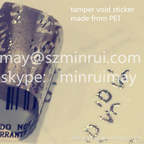 Tamper Proof Security Seal Label,silver Warranty Void Stickers,warranty Open Void Sticker